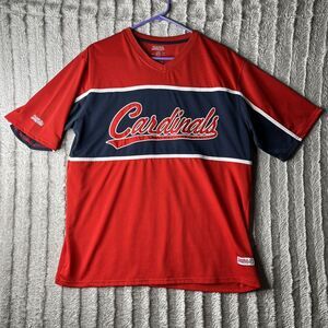 St. Louis Cardinals Stitches T-shirt Mens L‎ Embroidered Red Short Baseball